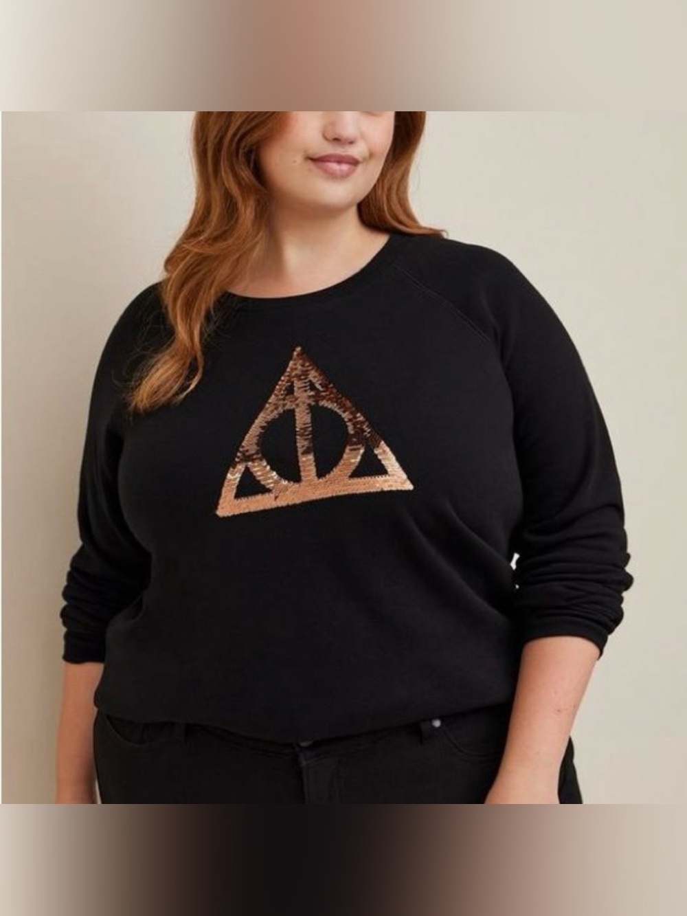 Torrid x Harry Potter Deathly Hallows Sequin Graphic black sweatshirt 3 - 22/24